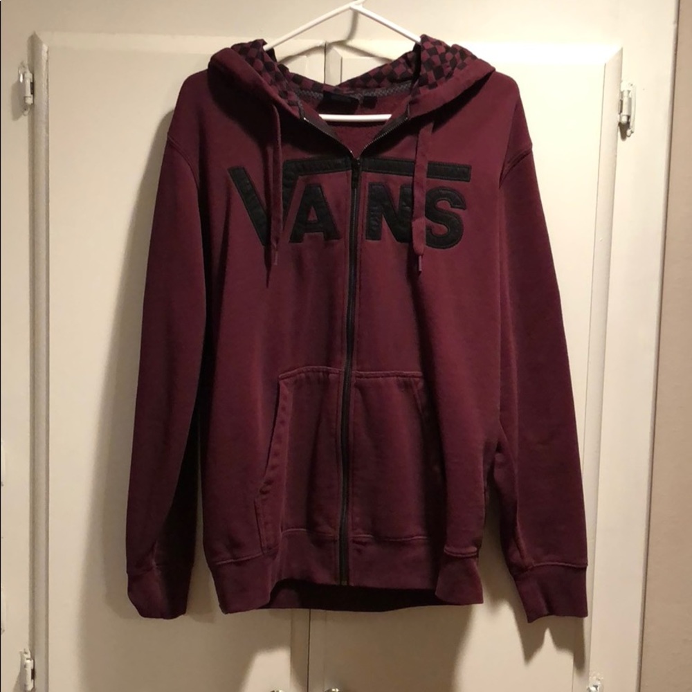 Maroon Zip Up Vans Jacket